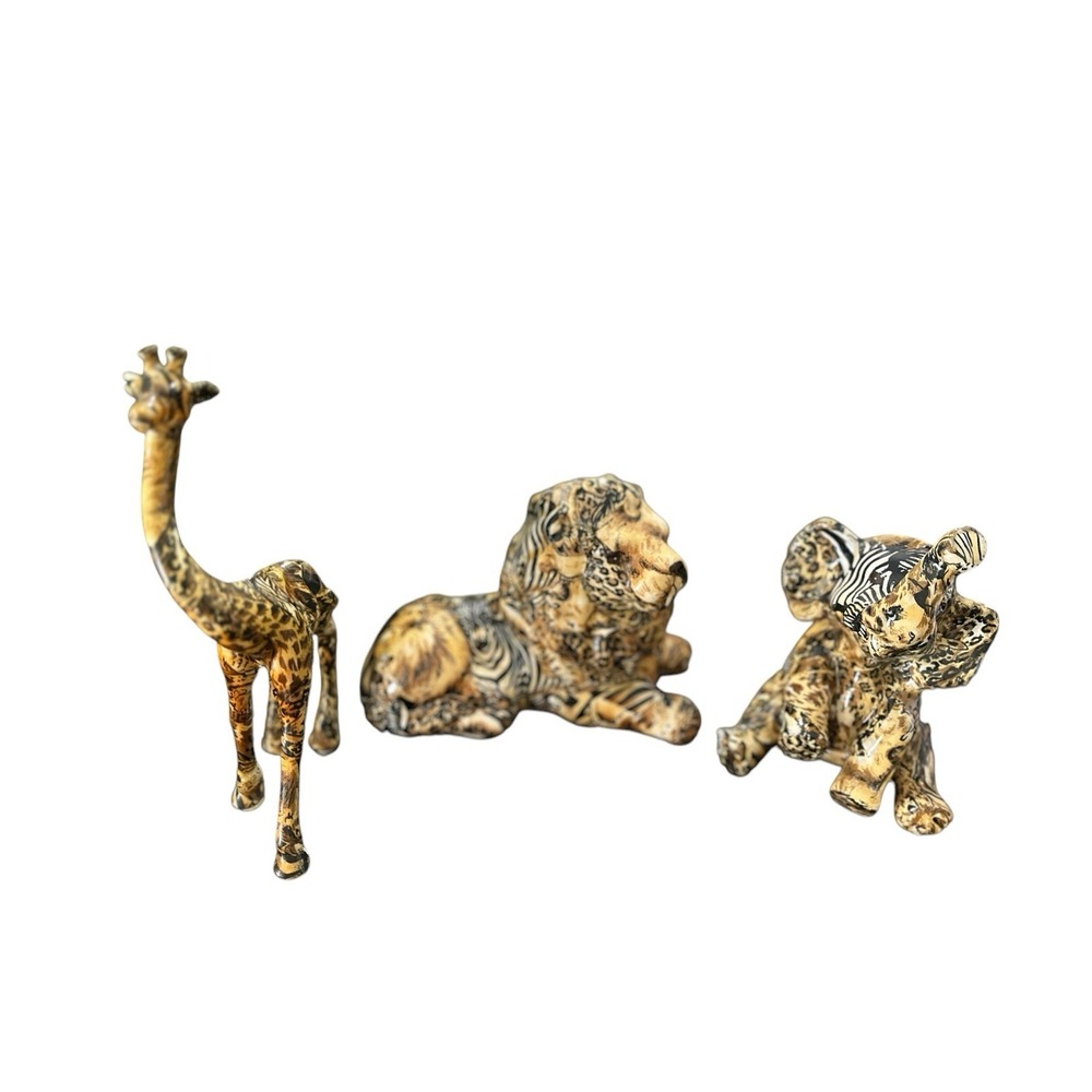 Lavie Safari Trio Lion Elephant Giraffe Deco‎ Patchwork African Jungle Animal